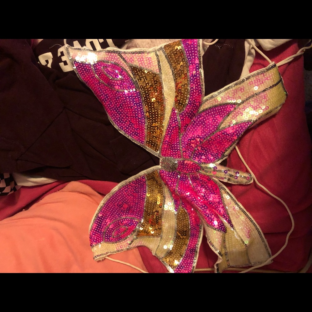Butterfly y2k crop string top